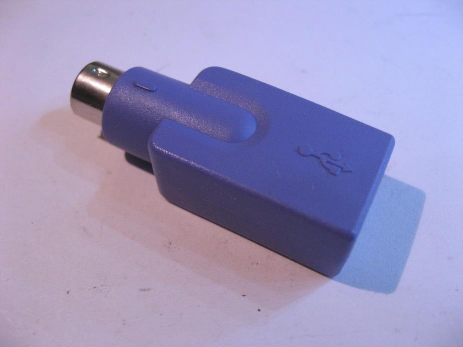 USB Female to PS2 Male Keyboard PC IBM Computer Adapter Purple - Used Qty 1