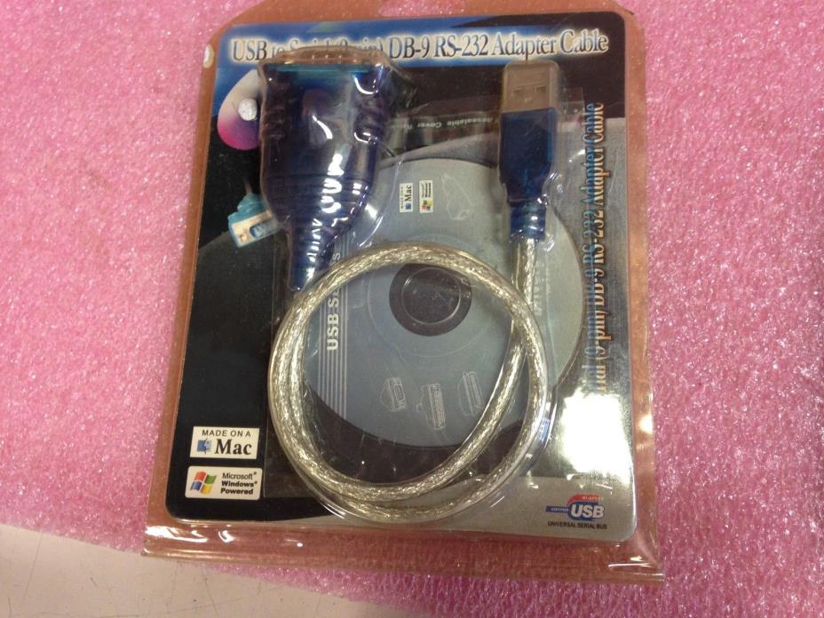 USB to Serial (9-pin) DB-9 RS232 Adapter Cable NEW 1b