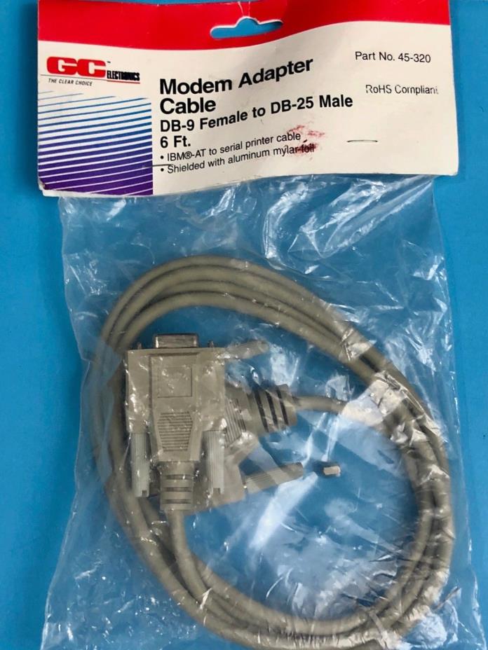 GC Model Adapter Cable DB-9 Female to DB-25 Male 10 feet.   45-321