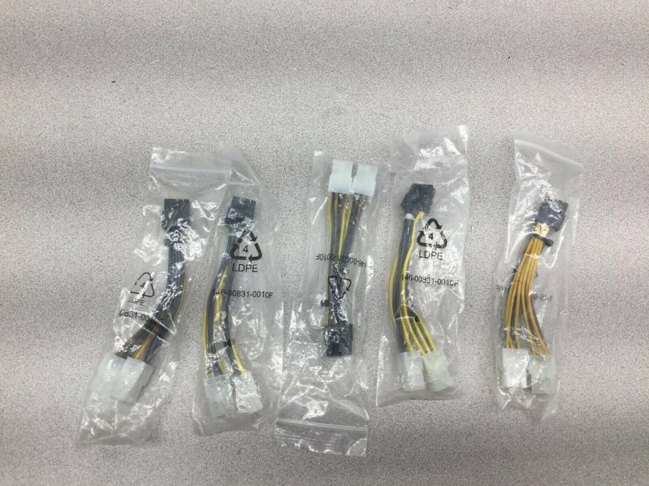 NEW IN BAG (LOT OF 5) ZOTAC 8PIN PCLE TO 2 6 PIN PCLE Y-CABLE 146-00831-0010F