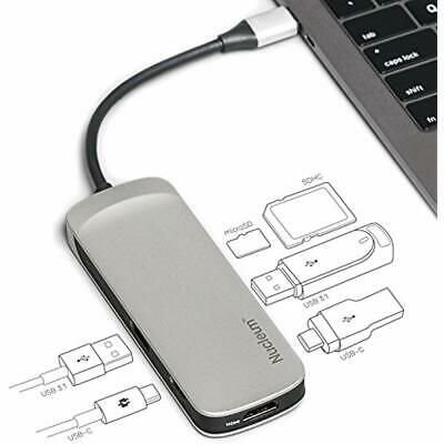 Nucleum USB C Hub, 7-in-1 Type-C Adapter Connect 3.0, 4K HDMI, SD And MicroSD 