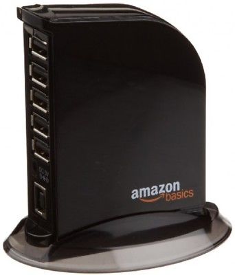 AmazonBasics 7 Port USB 2.0 Hub with 5V/4A Power Adapter