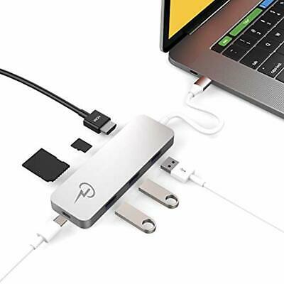 USB C Hub, Certified Adapter, 4K HDMI, 3.0, Micro/SD Card Reader, Power For Air