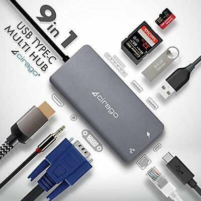 USB C Hub,Cirago 9-in-1 Adapter To 4K HDMI, VGA 