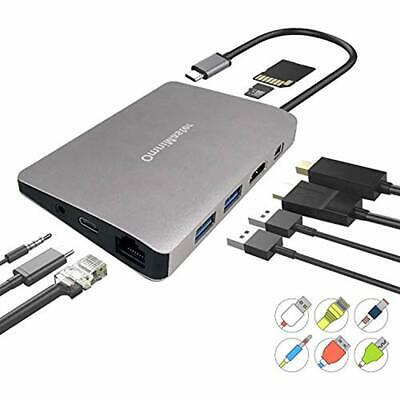 (Latest Gen) 9 In 1 USB C Hub With PD 2.0 Charging Port, 1000M RJ45 Ethernet, 4K