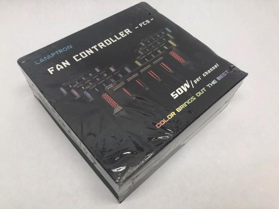 Lamptron Black FC9 4CH (50W) Fan Controller with 7 LED Colors | New in Box