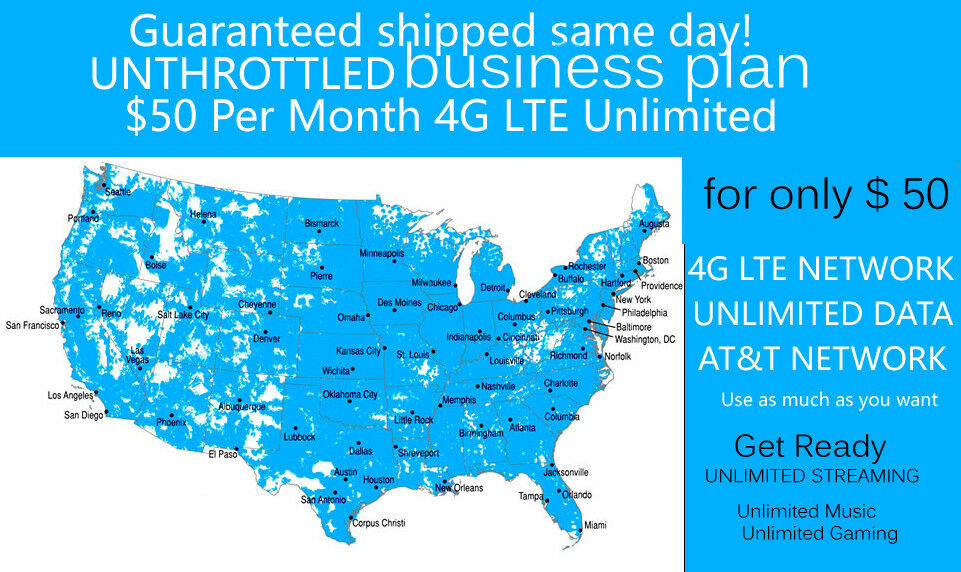 4G LTE ATT Unlimited HOTSPOT Data  $50 per month