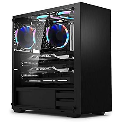 Computer Cases DAVEN Mid Tower GT101 Tempered Glass ARGB Gaming USB 3.0X1 2.0X2