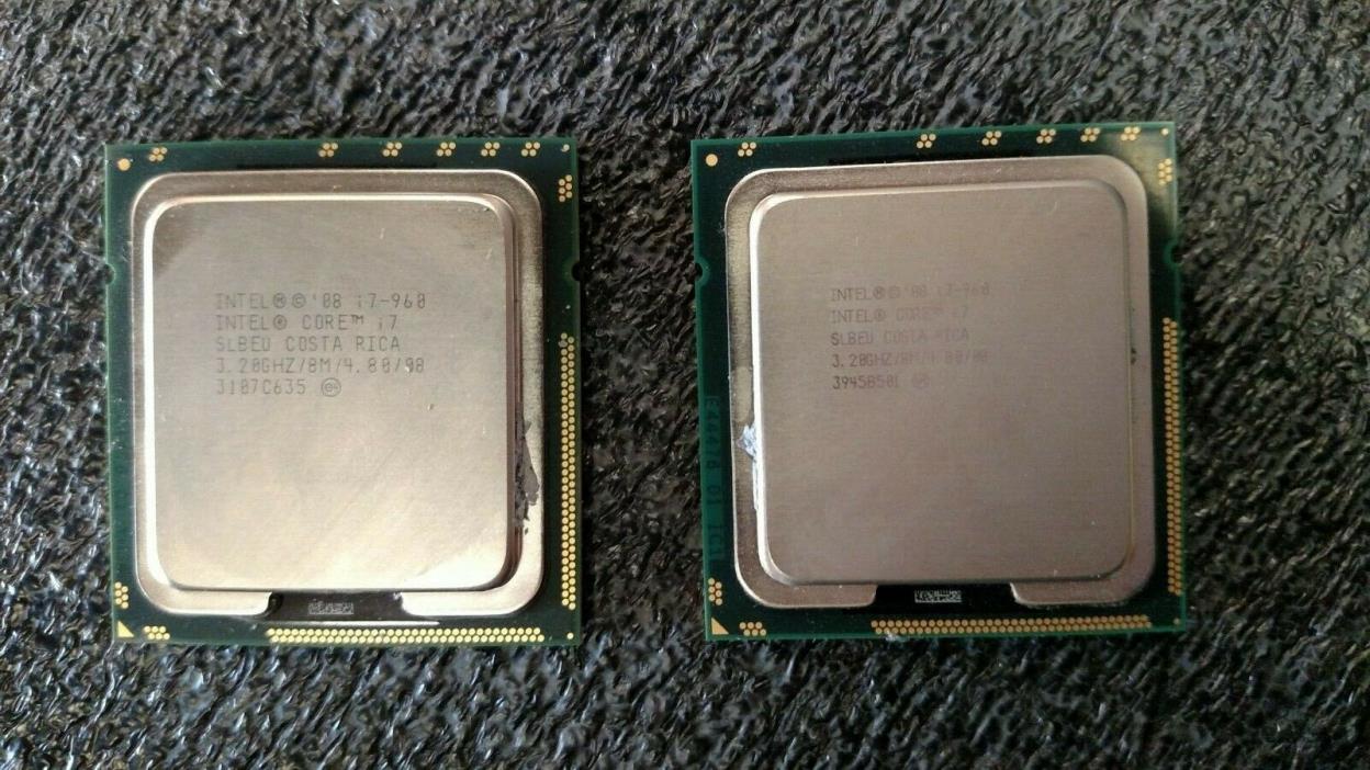 Lot of 2 Intel i7-960 SLBEU 3.2 GHz/8M/4.80/08 CPU Processor (*)