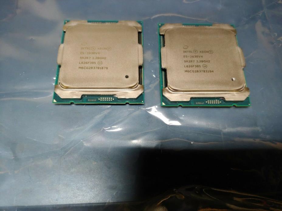 Pair of Intel Xeon E5-2630 v4 10 Cores 2.20GHz SR2R7 E5-2630V4 20 Threads 2x CPU