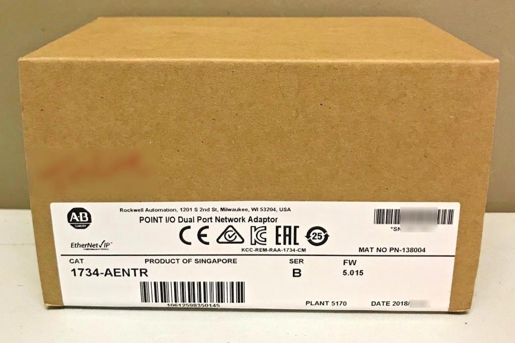 New Sealed Allen Bradley 1734-AENTR /B 2018 2-P EtherNet/IP I/O Adapter 24V DC