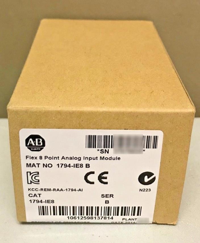 New Sealed Allen Bradley 1794-IE8 Series B 1794-1E8 FLEX I/O Analog Input 8Ch