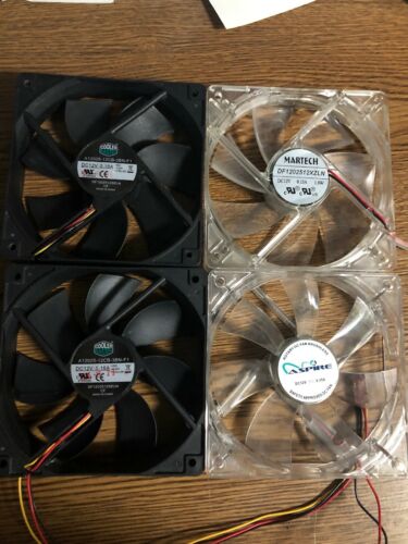Lot of (4) Computer Fans. 120mm. Used. Great Condition.