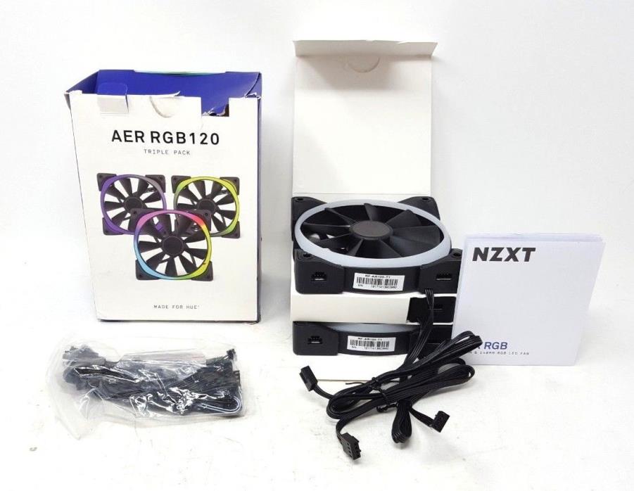 NZXT AER RGB TRIPLE PK 140mm Computer Case Fan RF-AR140- B1  I5