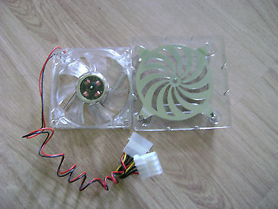Computer Case Fan 80mm Clear Brushless  ....New condition