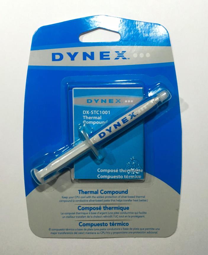 Dynex Silver-Based Thermal Paste CPU Heatsink Compound Grease Syringe - 5g .17oz