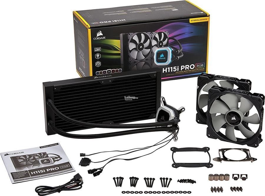 Corsair Hydro Series, H115i PRO RGB with 2x Noctua 140mm Premium Fans