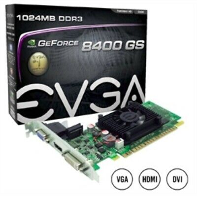 New EVGA Video Card 01G-P3-1302-LR 8400GS 1GB DDR3 64Bit PCI Express DVI/HDMI/VG