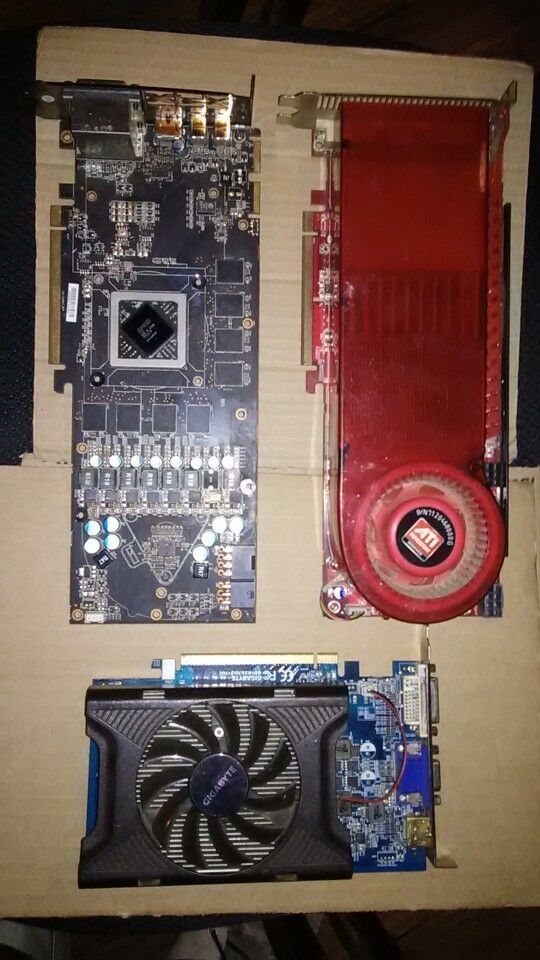 Lot of 3 Mixed Video Graphics Cards AS-IS (NO VIDEO) HD 6970 - HD 3870 X2 - HD ?