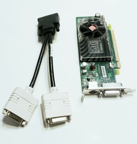 ATI/AMD RADEON HD3450 256MB PCIE Low Profile Video Card+DMS-59 DUAL DVI Cable