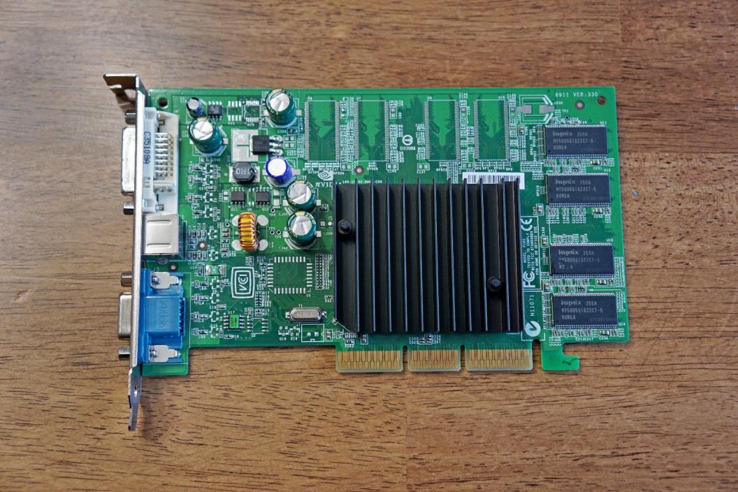 NVIDIA P162 FX5200 128MB AGP Graphics Card Combo DVI + S-Video + VGA video