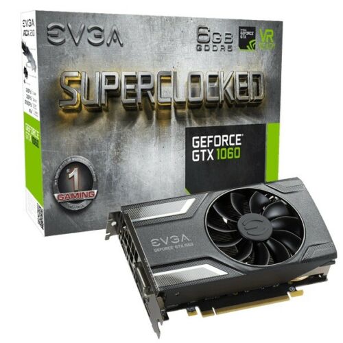 EVGA GeForce GTX 1060 SC GAMING, 6GB GDDR5, ACX 2.0 (Single Fan), 06G-P4-6163-KR