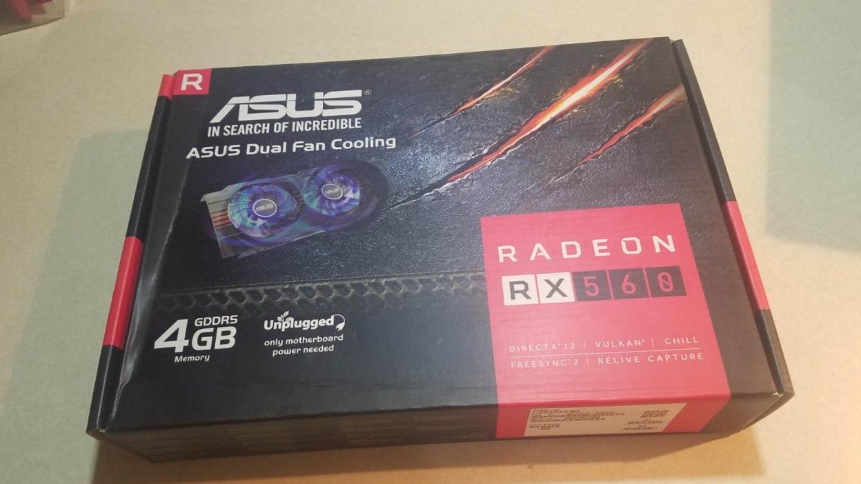 **NEW** ASUS Radeon RX 560 16CU 4GB GDDR5 DP HDMI DVI AMD Graphics Card RX560-4G