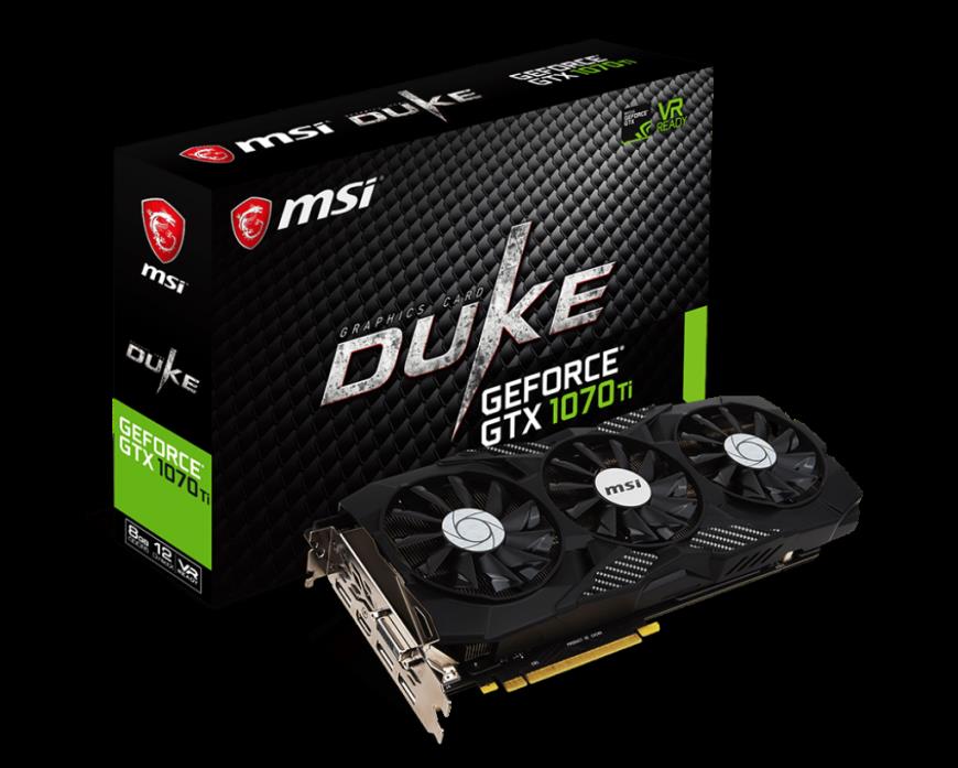 MSI GeForce GTX 1070 Ti DUKE 8G Graphics Card, PCI-E x16 - 1070ti