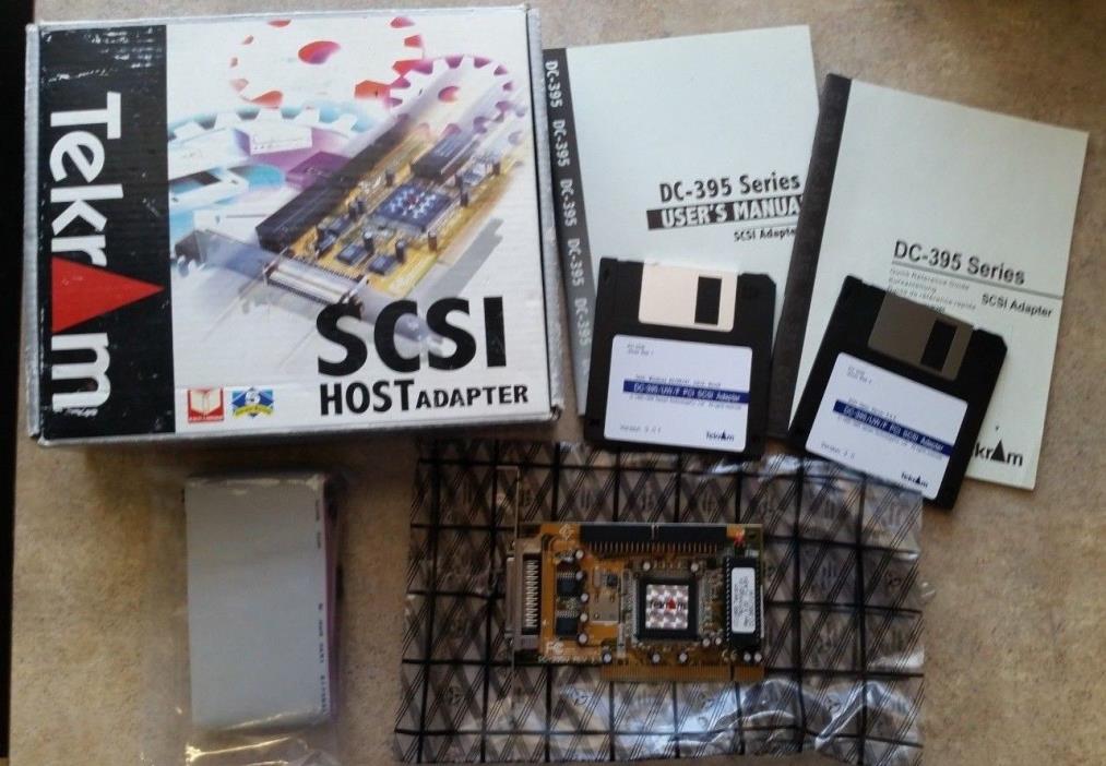 Tekram SCSI Host Adapter DC-395U Disks Manuals Cable PCI Card Box