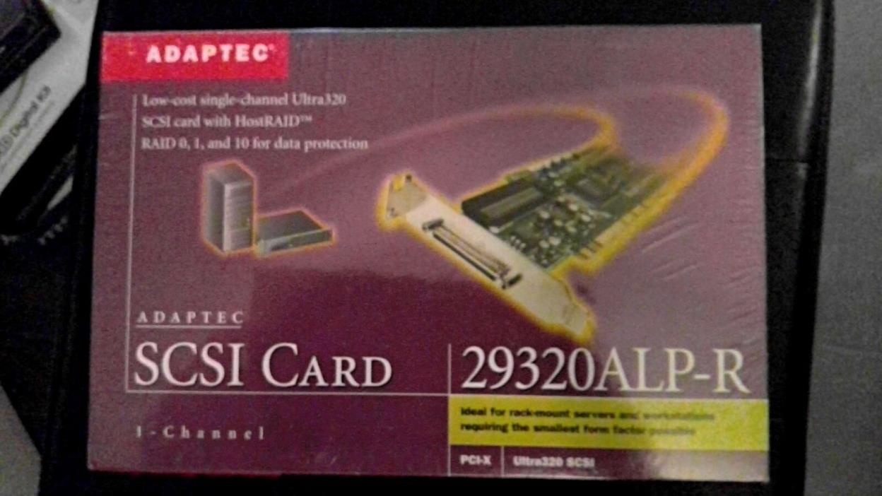 Adaptec SCSI Card 29320ALP-R Host Raid 0,1,and 10 For rack server or workstation