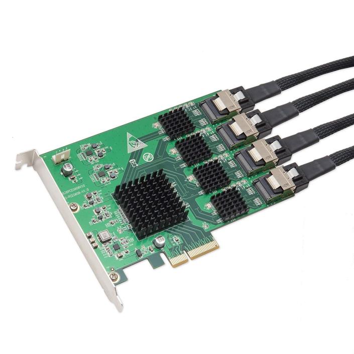 IO Crest 16 Port SATA III PCIe 2.0 x2 Controller Card Green, SI-PEX40097