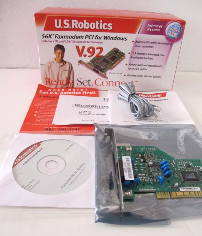 US ROBOTICS 56K Faxmodem V.92 PCI for Windows (PN USR5699B) - New in Open Box