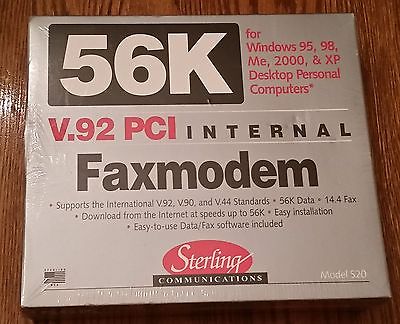 Sterling internal modem PCI card 56k v.92 Faxmodem NEW and SEALED model s20