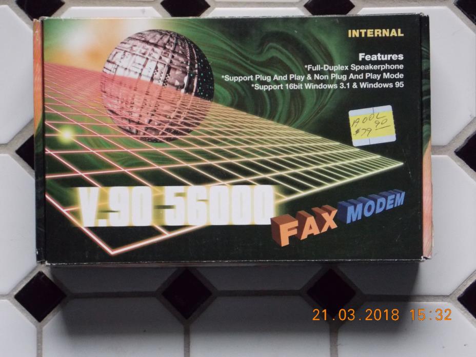 Internal Fax Modem, V.90 56000, ISA Full Duplex Speakerphone, New in retail box.