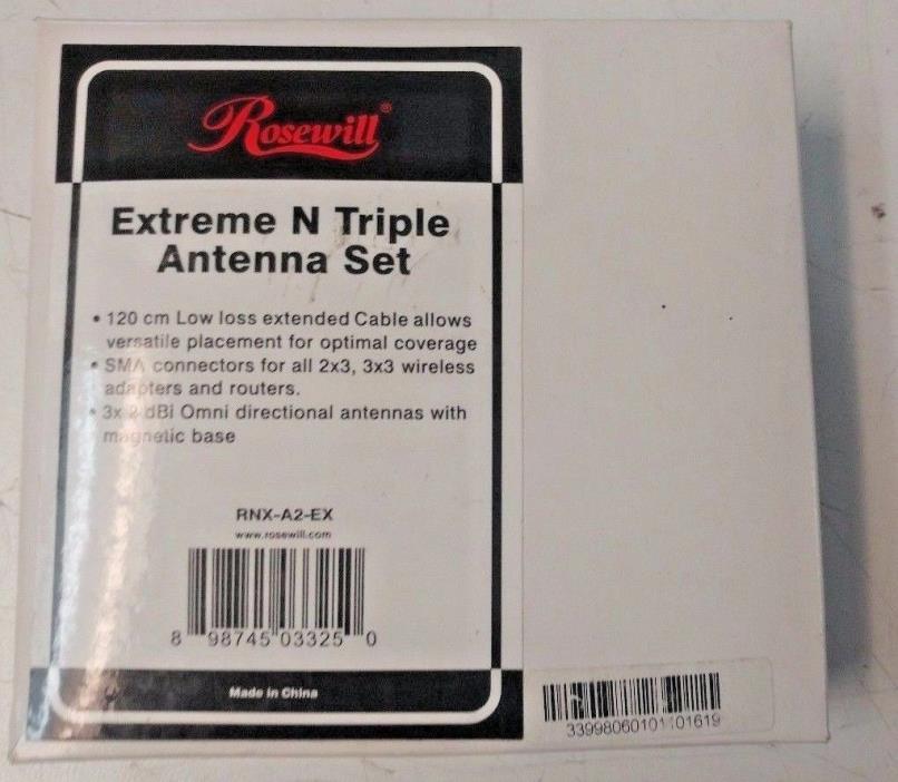 Rosewill Extreme N Triple Antenna - 3x 2dBi OmniD Antenna w/ Magnet - RNX-A2-EX