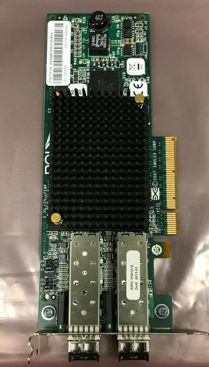Emulex LPE12002 Dual-port 8GB FC PCIe Fiber Channel Adapter Card w/ SFPs *QTY*