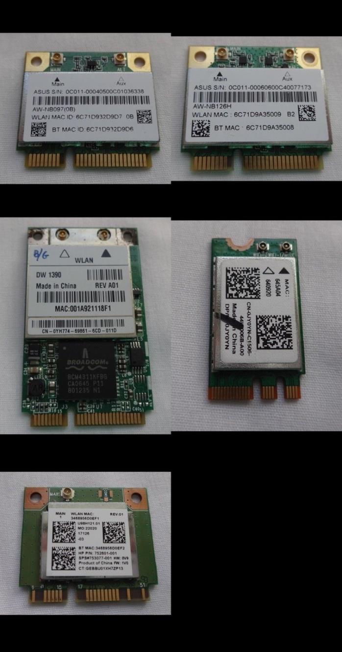 Mixed Laptop Internal WiFi Card Parts Bundle