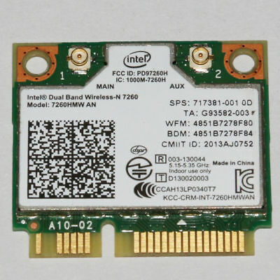 HP 717381-001 Intel Dual Band Wireless-N 7260HMW AN BT 4.0 WiFi Card TESTED GOOD