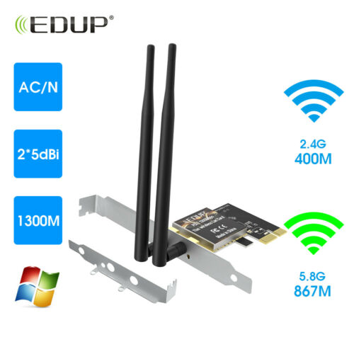 Dual Band WiFi PCI-E AC1200Mbps Desktop EDUP Wireless PCI y Express Adapter