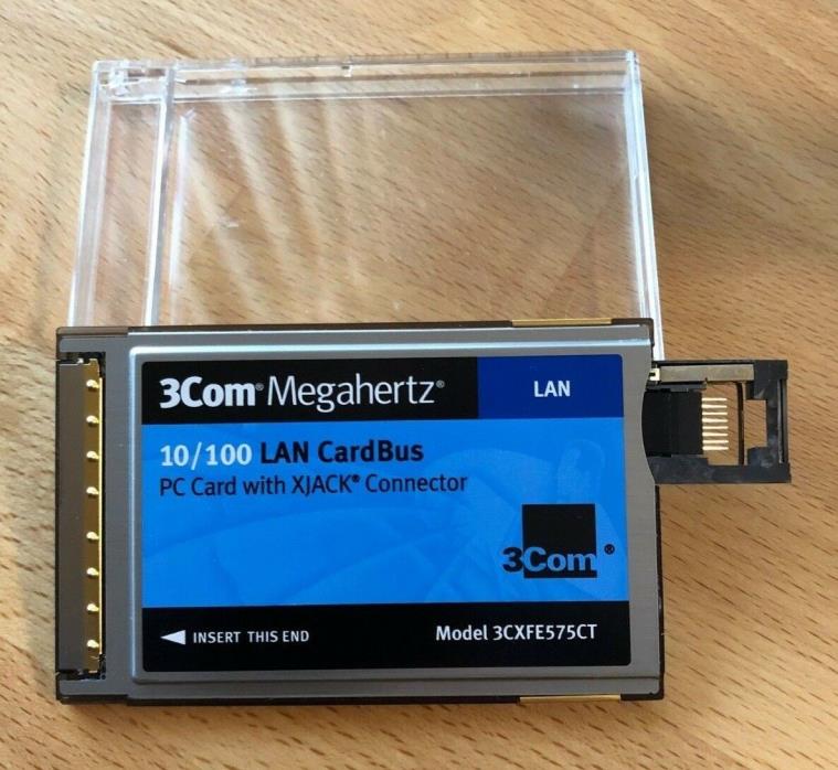 3COM Megahertz 3CXFE575CT 10/100 LAN Cardbus w/XJACK ETHERNET PCMCIA CARD