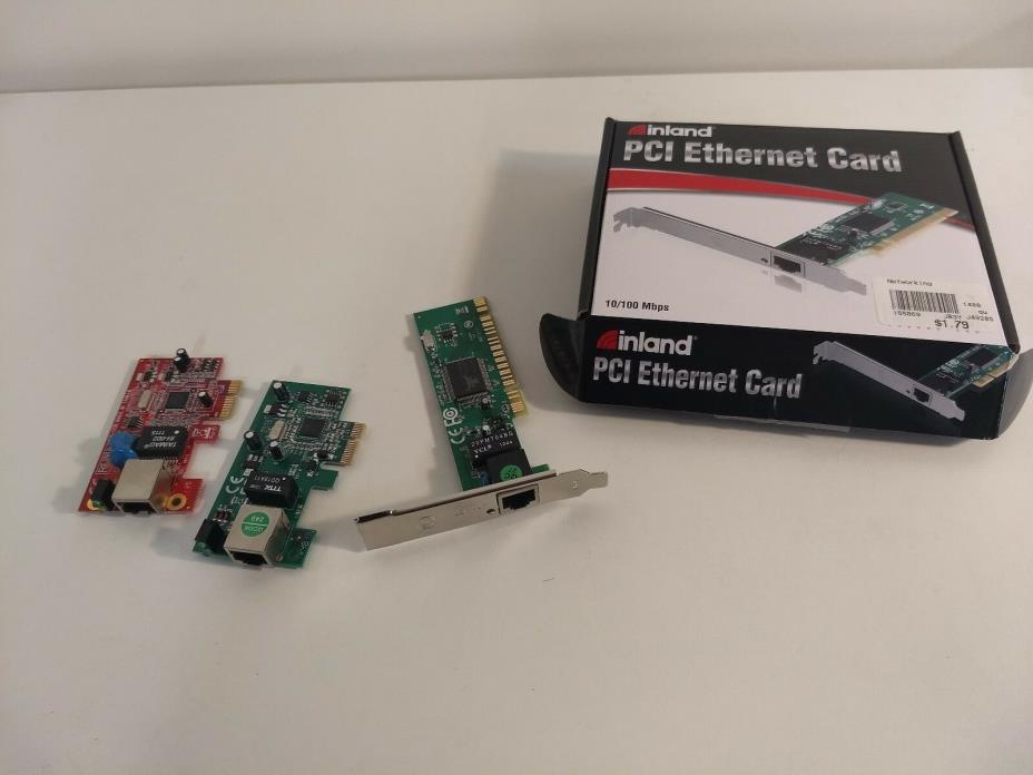 Lot of 3 Different PCI Ethernet Cards As Shown