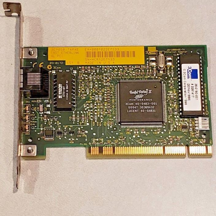 3Com EtherLink XL 3C905B-TXPXE 10/100Mbps PCI LAN Network Card (RJ-45)
