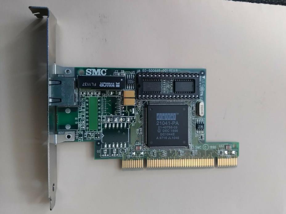 SMC PCI Ethernet Etherpower Network Card 60-600668-001 Rev A 1296