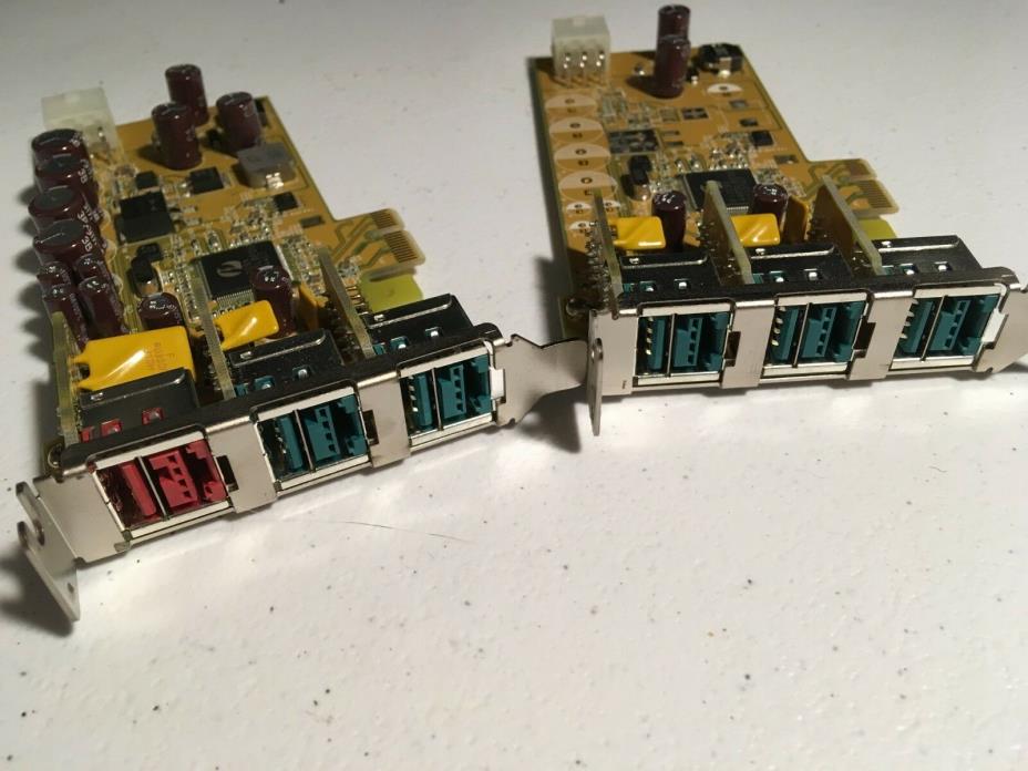 Dell PUB1200XL 05WDTX & 08R06D Cards 1x24V & 5x12V Powered USB PCI-e LP