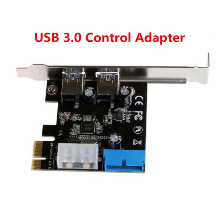 USB 3.0 2 Ports PCI Express Front Panel With Control Card Adapter 4-Pin & 20 Pin