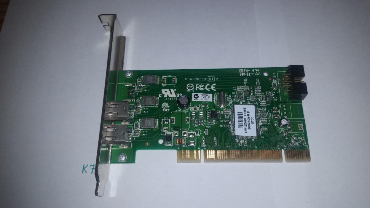 Dell HP AFW-2100 2 Port Firewire IEEE 1394 PCI card ASSY 2086506 PCA-00214-01-A