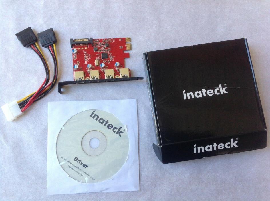 Inateck SuperSpeed 4 Ports PCI-E to USB 3.0 Expansion Card KTU3FR-4P