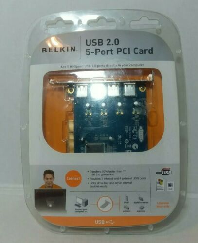 Belkin USB 2.0 5-Port PCI Card BRAND NEW In Retail Package