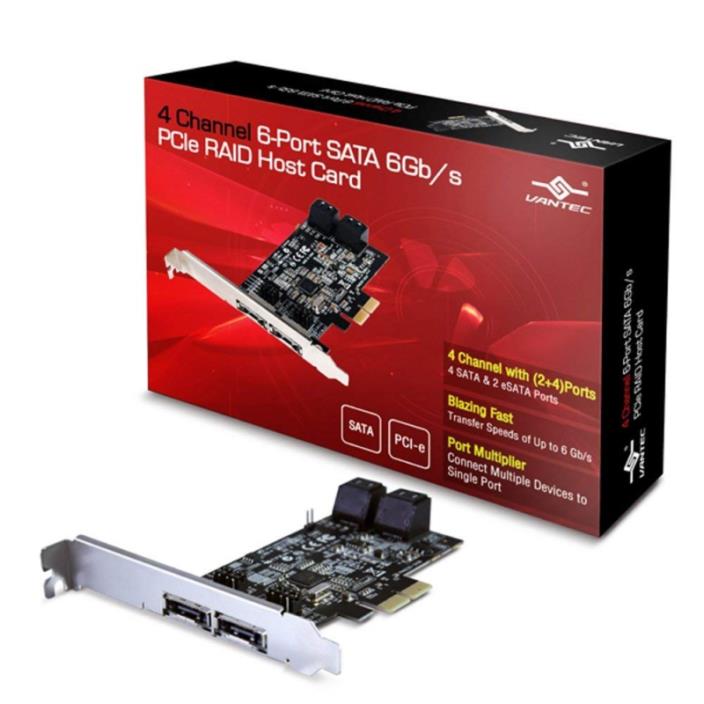 Vantec 4-Channel 6-Port SATA 6Gb/s PCIe RAID Host Card with HyperDuo Technology