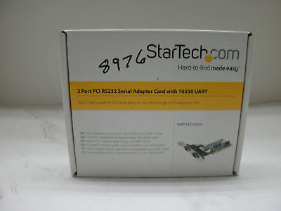 STARTECH PCI2S550 2-PORT PCI RS232 SERIAL ADAPTER CARD W/16550 UART NEW IN BOX